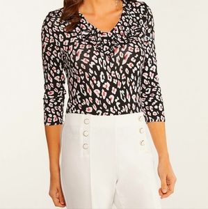 Plus-size Ruffled Leopard Bodysuit